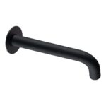 LUCID PIN Series 180mm Round Black Bathtub/Basin Wall Spout(60mm Flat Back Plate)