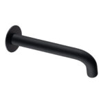 LUCID PIN Series 180mm Round Black Bathtub/Basin Wall Spout(60mm Flat Back Plate)