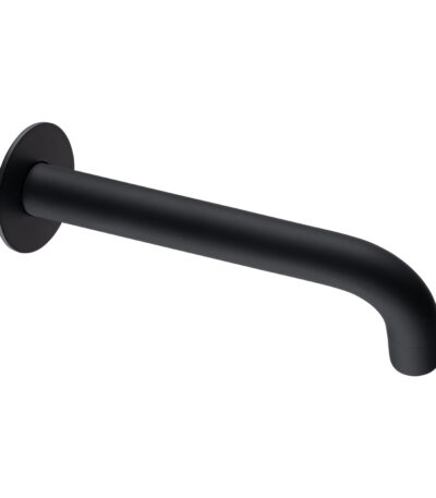 LUCID PIN Series 180mm Round Black Bathtub/Basin Wall Spout(60mm Flat Back Plate)