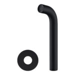 LUCID PIN Series 180mm Round Black Bathtub/Basin Wall Spout(60mm Flat Back Plate)
