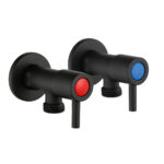 Round Black Water Stop Valves (One Pair)