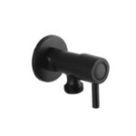 Bathroom Round Black 1/4 Turn Washing Machine Stop Tap(One Piece)
