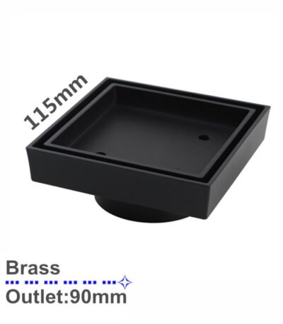 115x115mm Black Tile Insert Drain