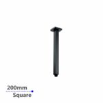 200mm Black Ceiling Shower Arm