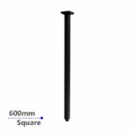 600mm Black Ceiling Shower Arm