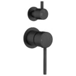 LUCID PIN Series Black Diverter Mixer Trim Kit With Separate Cover Plate (match CLPD)