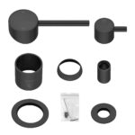LUCID PIN Series Black Diverter Mixer Trim Kit With Separate Cover Plate (match CLPD)