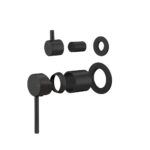 LUCID PIN Series Black Diverter Mixer Trim Kit With Separate Cover Plate (match CLPD)