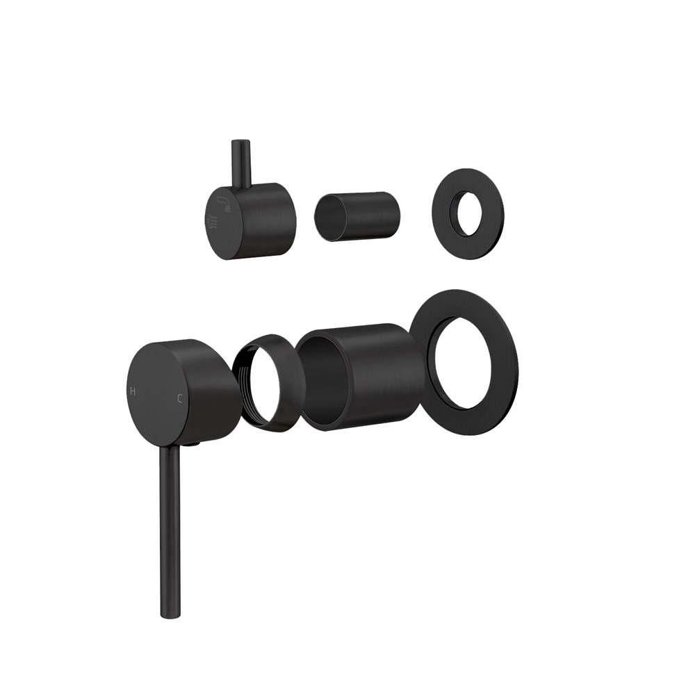 LUCID PIN Series Black Diverter Mixer Trim Kit With Separate Cover Plate (match CLPD) 1 LUCID PIN Series Black Diverter Mixer Trim Kit With Separate Cover Plate (match CLPD)