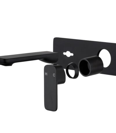 IVANO Series Black Wall Mixer With Spout Trim Kit(match CLPS)