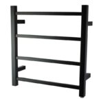 Black Heated Towel Rack 4 Bars