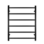 Black Heated Towel Rack 6 Bars