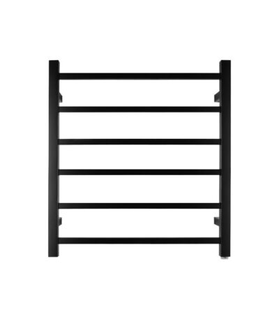 Black Heated Towel Rack 6 Bars