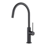 Black Standard Slim Stainless Steel Kitchen Mixer With 360° Swivel Spout