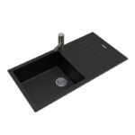 1000x500x200mm Black Arete Single Bowl Kitchen Sink