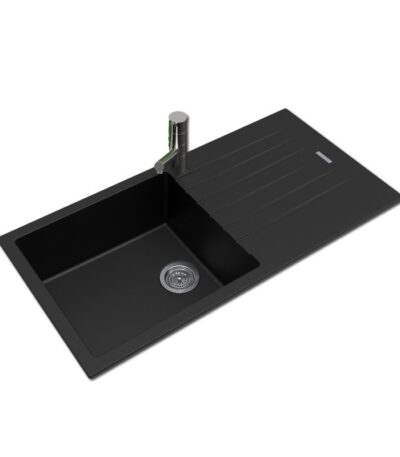 1000x500x200mm Black Arete Single Bowl Kitchen Sink
