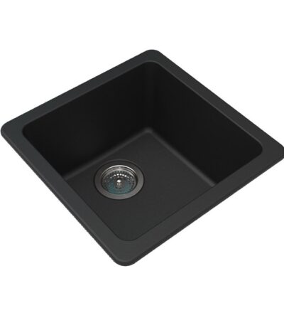 422x422x203mm Black Granite Single Bowl Kitchen Sink
