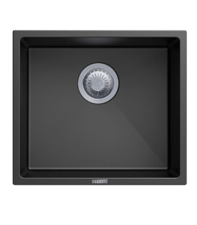 457x406mm Black Carysil Granite Single Bowl Kitchen Sink