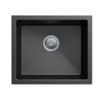 533x457mm Black Carysil Granite Single Bowl Kitchen Sink