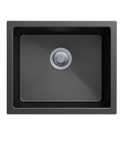 533x457mm Black Carysil Granite Single Bowl Kitchen Sink
