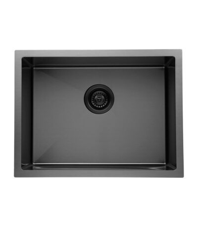 580x440x230mm Gun Metal Grey Stainless Steel Single Bowl Kitchen Sink
