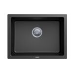 610x457mm Black Carysil Granite Single Bowl Kitchen Sink