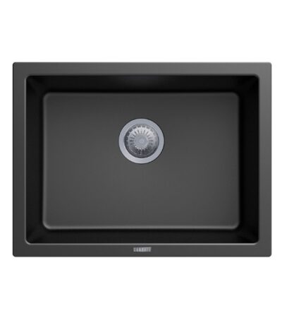 610x457mm Black Carysil Granite Single Bowl Kitchen Sink