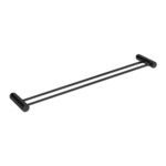 600mm Black Double Towel Rail