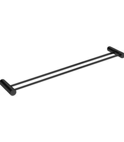 600mm Black Double Towel Rail