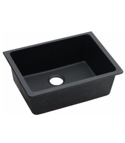 635x469x241mm Black Granite Single Bowl Undermount Kitchen Sink
