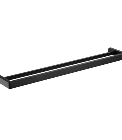 IVANO - 800mm Black Double Towel Rail