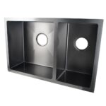 710x450x205mm Dark Grey Stainless Steel 1 & 1/2 Bowl Kitchen Sink