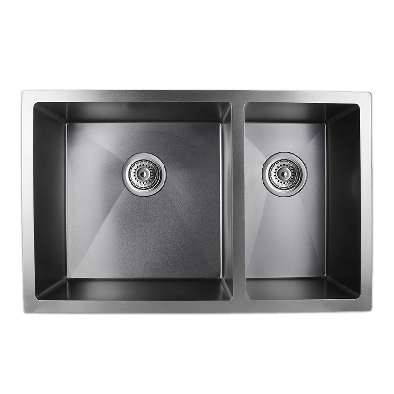 710x450x205mm Dark Grey Stainless Steel 1 & 1/2 Bowl Kitchen Sink