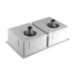 770x450x215mm Gun Metal Grey Stainless Steel Double Bowl Kitchen Sink