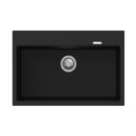780x510x220mm Black Carysil Granite Single Bowl Kitchen Sink