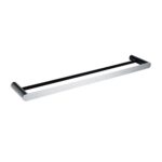 RUSHY - 600mm Black & Chrome Double Towel Rail