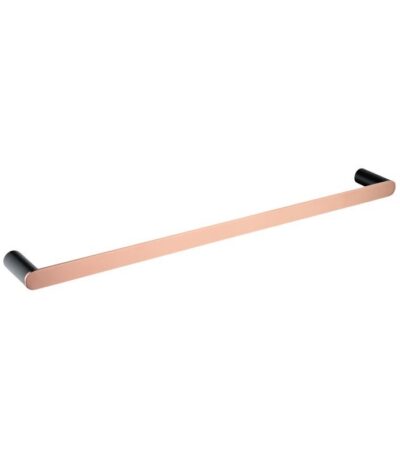 800mm Black & Rose Gold Single Towel Rail