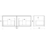 1190*455*390mm Paris Walnut Woodmatt Wall Hung Vanity Only With Brushed Gold Handle