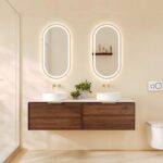 1490*455*390mm Paris Walnut Woodmatt Wall Hung Vanity Only With Brushed Gold Handle