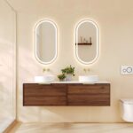 1490*455*390mm Paris Walnut Woodmatt Wall Hung Vanity Only With Brushed Gold Handle