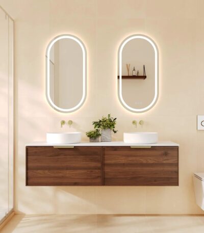 1490*455*390mm Paris Walnut Woodmatt Wall Hung Vanity Only With Brushed Gold Handle