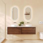 1490*455*390mm Paris Walnut Woodmatt Wall Hung Vanity Only With Brushed Gold Handle
