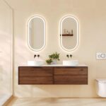 1490*455*390mm Paris Walnut Woodmatt Wall Hung Vanity Only With Brushed Gold Handle