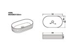 605x380x125mm Matte White Above Counter Basin