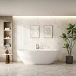 PILATO Series 1500*750*580mm Slim Edge Gloss White Freestanding Acrylic Bathtub