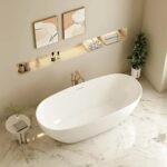 PILATO Series 1700*800*580mm Slim Edge Gloss White Freestanding Acrylic Bathtub
