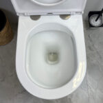 PANI 670*360*850mm Gloss White Rimless Flushing Back to Wall Two-piece Toilet Suite