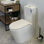 PANI 670*360*850mm Gloss White Rimless Flushing Back to Wall Two-piece Toilet Suite
