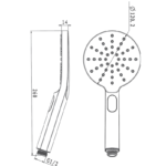 Round 3 Functions Brushed Copper ABS Handheld Shower