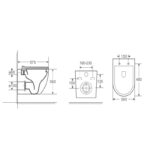 RAUL66 575*360*360mm Gloss White Rimless Flushing Wall Hung Pan